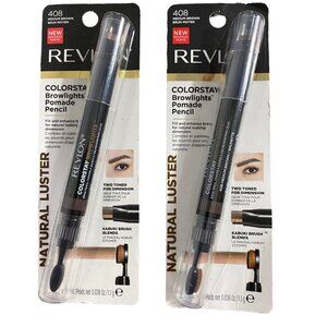 2 Brand New Revlon ColorStay Browlights Pomade Pencil Medium Brown